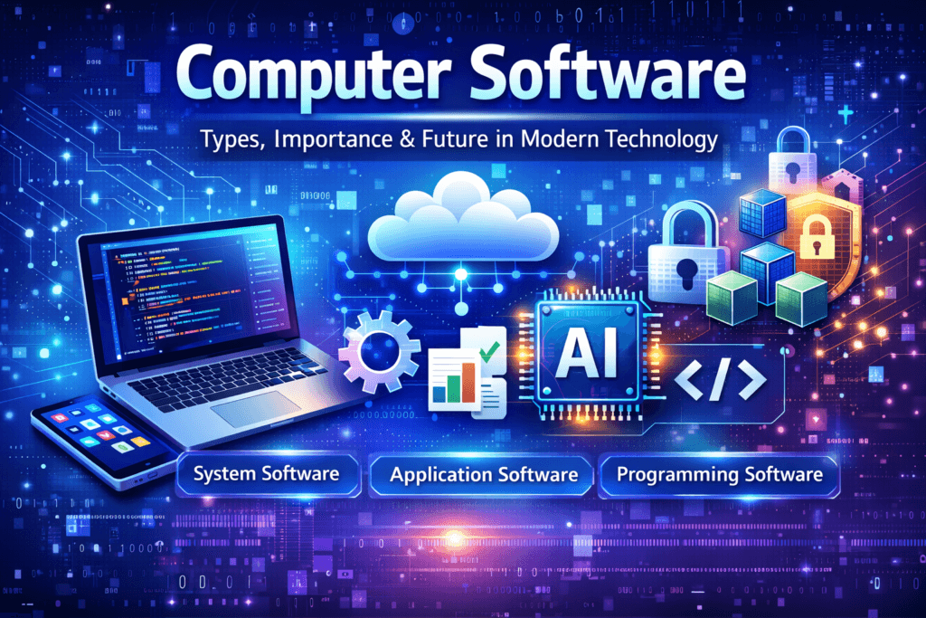 Computer Software: 3 Main Types, Importance, and Future in Modern Technology 1 Computer Software Types and Future Technology Illustration