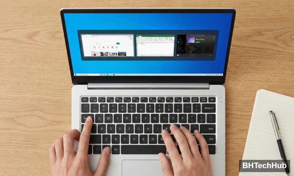 Top 10 Keyboard Shortcuts Everyone Should Know to Save Hours of Work 1 Essential keyboard shortcuts being used on a backlit computer keyboard.